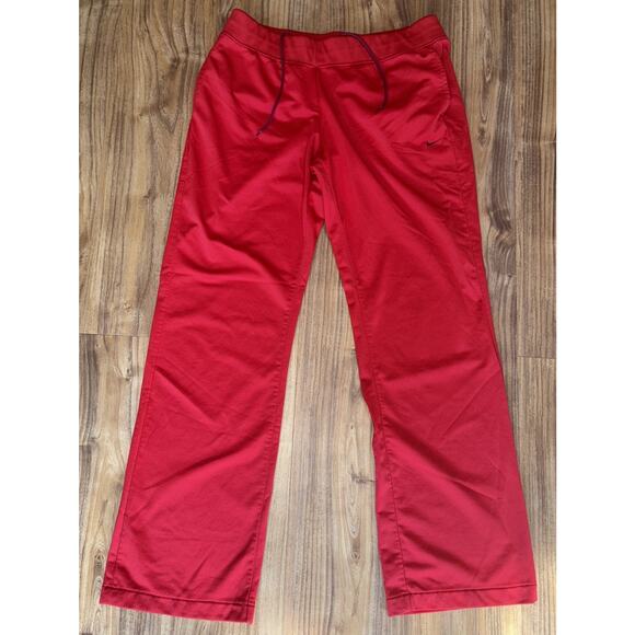 Vintage Nike Pants Men L Red Track Athletic Drawstring Polyester Windbreaker - Picture 1 of 7